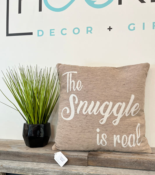 “The Snuggle is Real” Throw Pillow