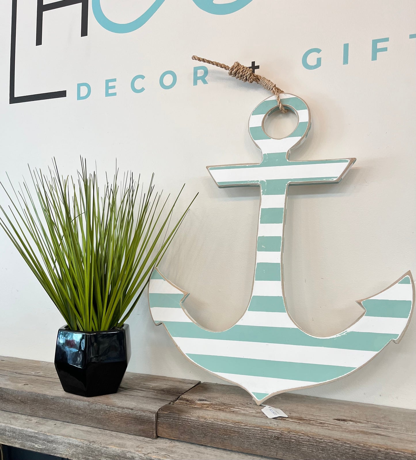 Striped Anchor Hanging Sign