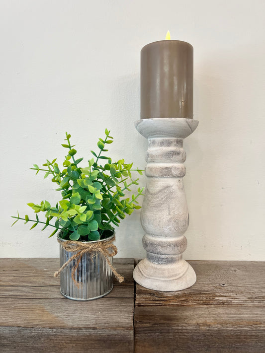 Wooden Candle Holder 9”