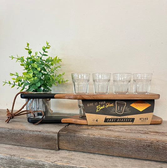 Shot Glasses on Paddle (Set of 4)