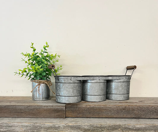 Metal Planter (with three planters)