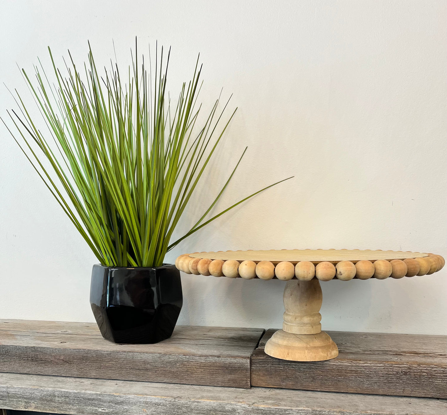 Wood Tray with Pedestal