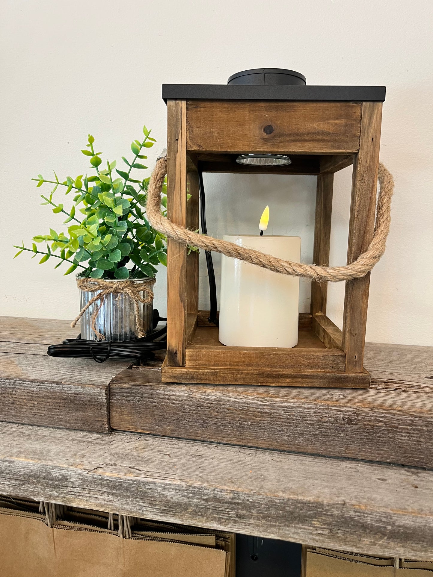 Wood with Rope Candle Warmer