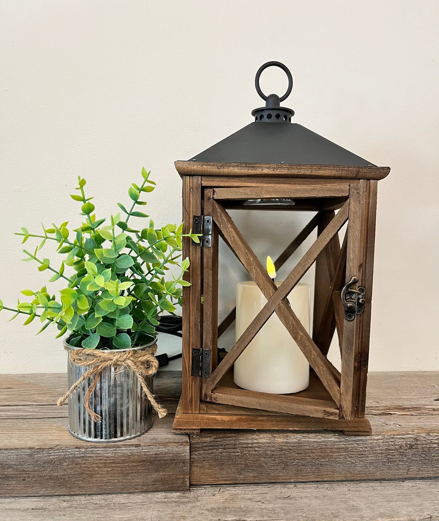 Weathered Espresso Candle Warmer Lantern
