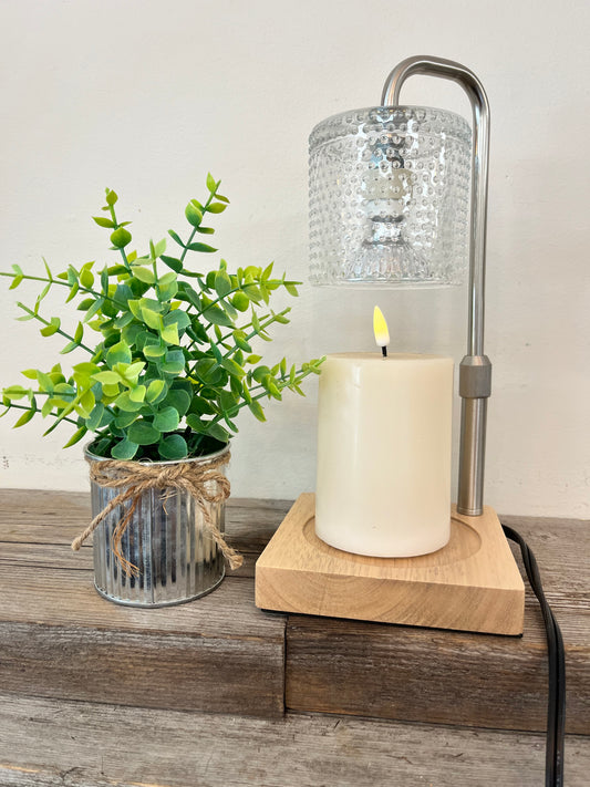 Hobnail Candle Warmer Lamp (Silver)