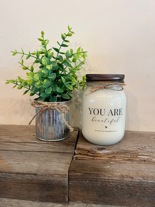Kind Moose 100% Soy Wax Candle-“You are Beautiful”