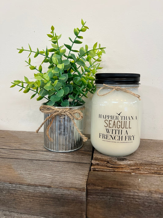 Kind Moose 100% Soy Wax Candle-“Happier than a Seagull”