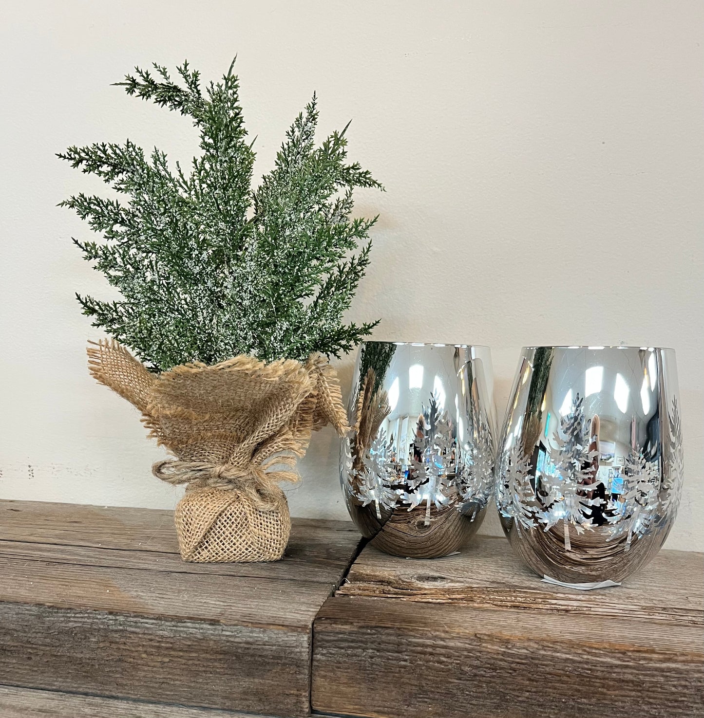 Winter Trees Stemless Wine Glasses