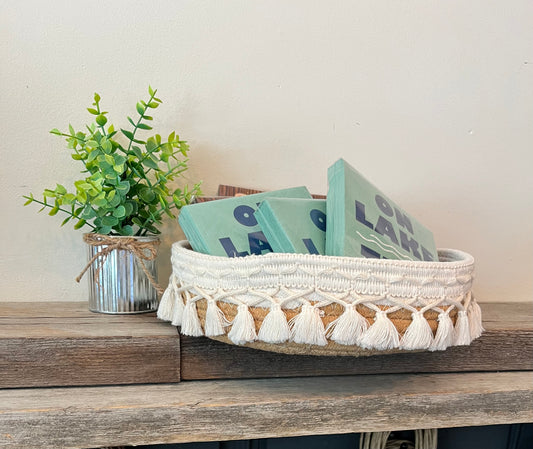 Weaved Basket with Tassels