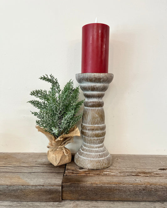 Wooden Candle Holder 10”