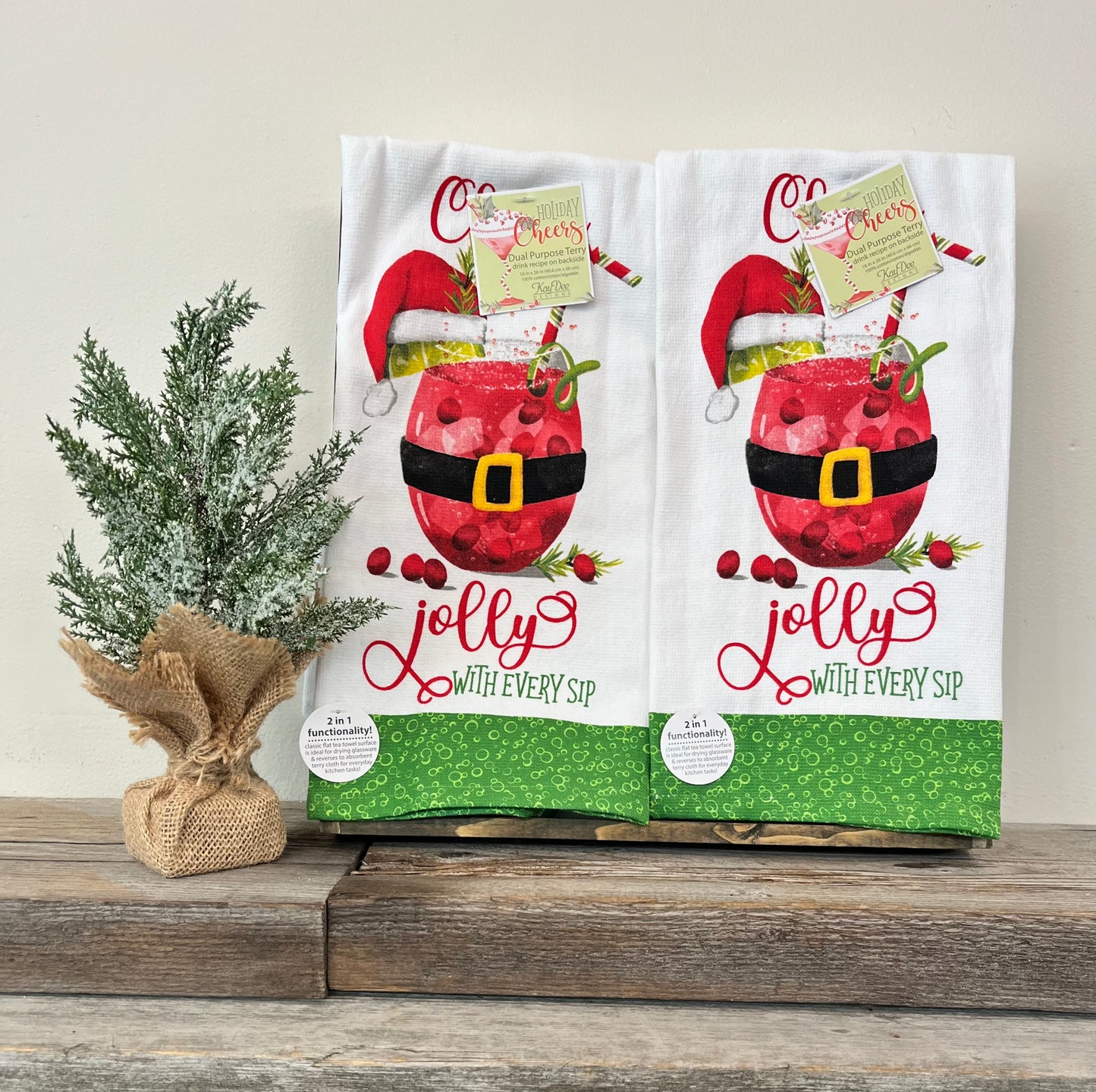 “Closer to Jolly” Christmas Tea Towel