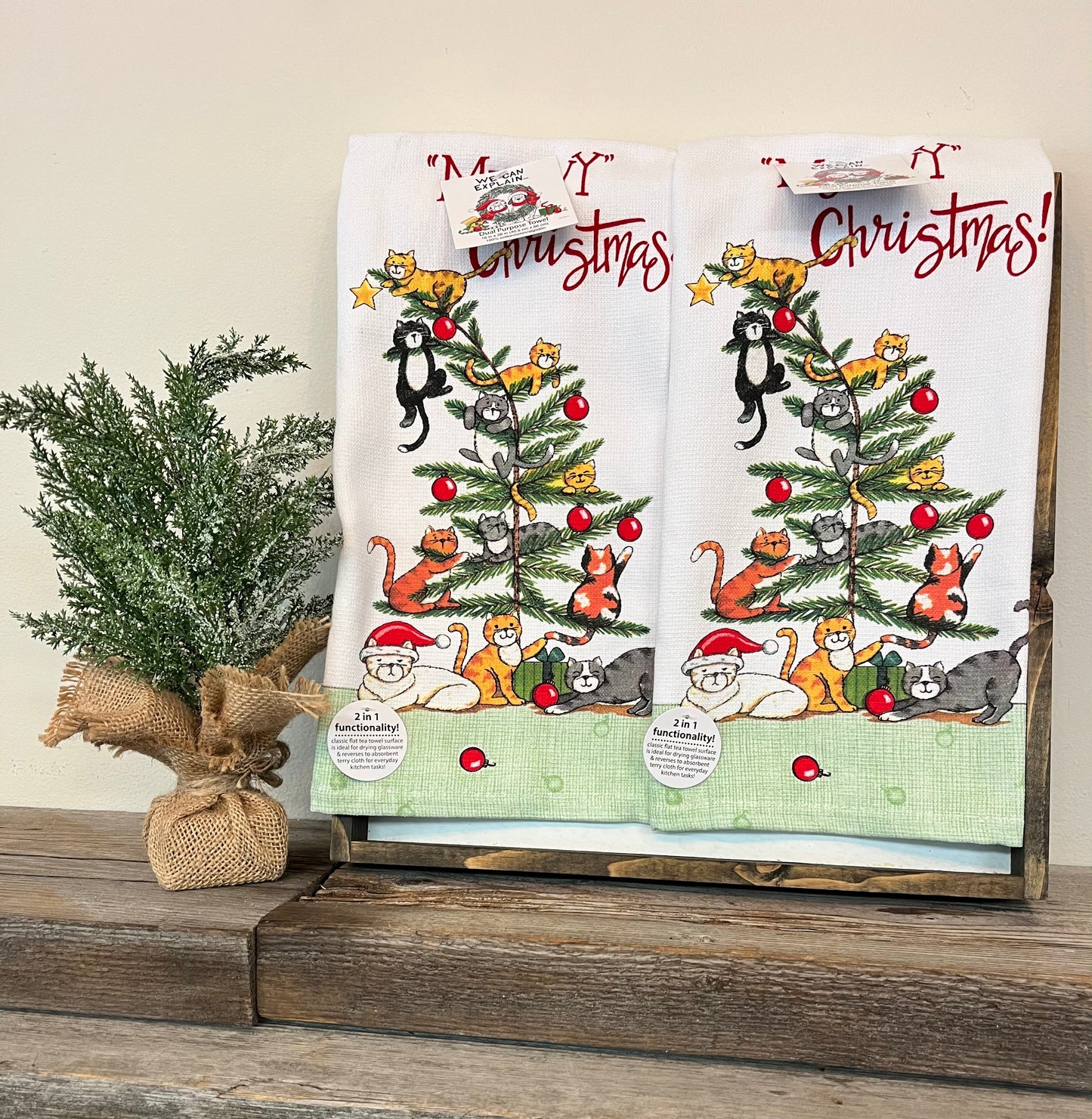 “Merry Christmas” Meowy Tea Towel