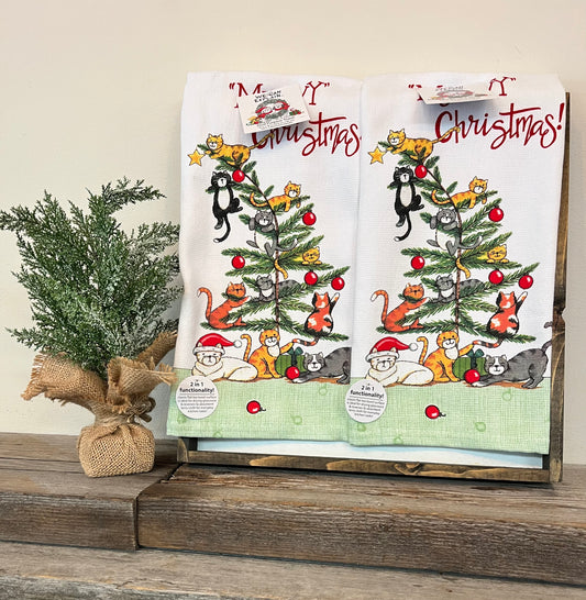 “Merry Christmas” Meowy Tea Towel