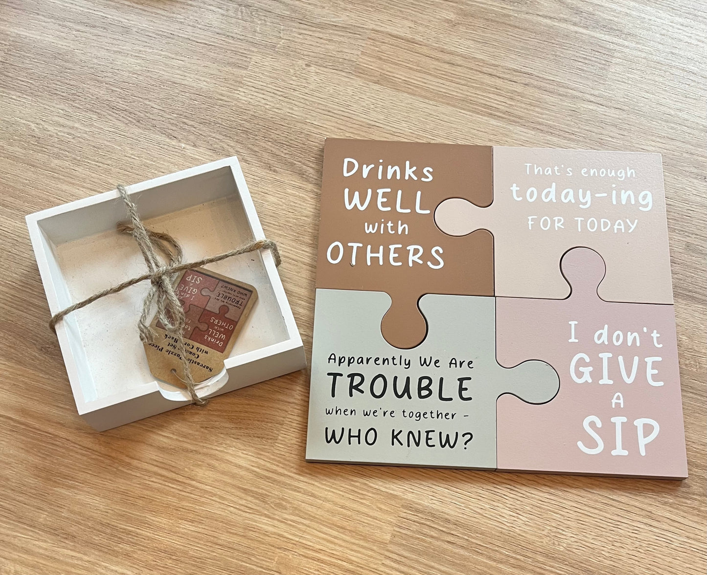 Sarcastic Puzzle Piece Coaster Set