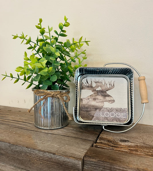 Coasters in Tin with Handle