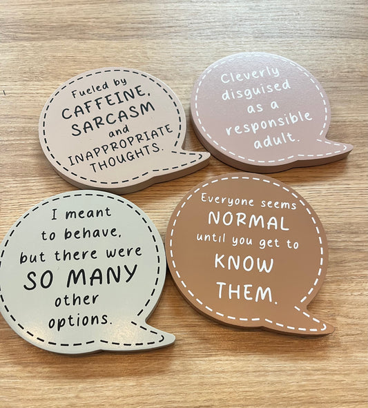 Speech Bubble Coaster Set 4-piece