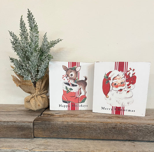 Wooden Christmas Block Signs