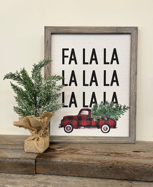 “Fa La La” Wooden Hanging Sign
