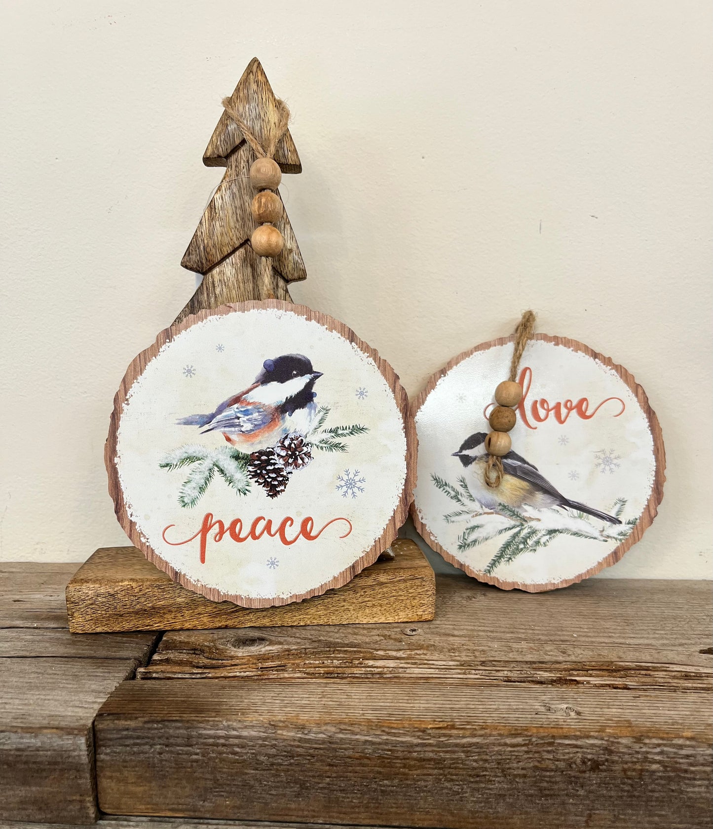 “Peace” “Love” Hanging Wooden Signs