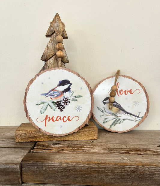 “Peace” “Love” Hanging Wooden Signs