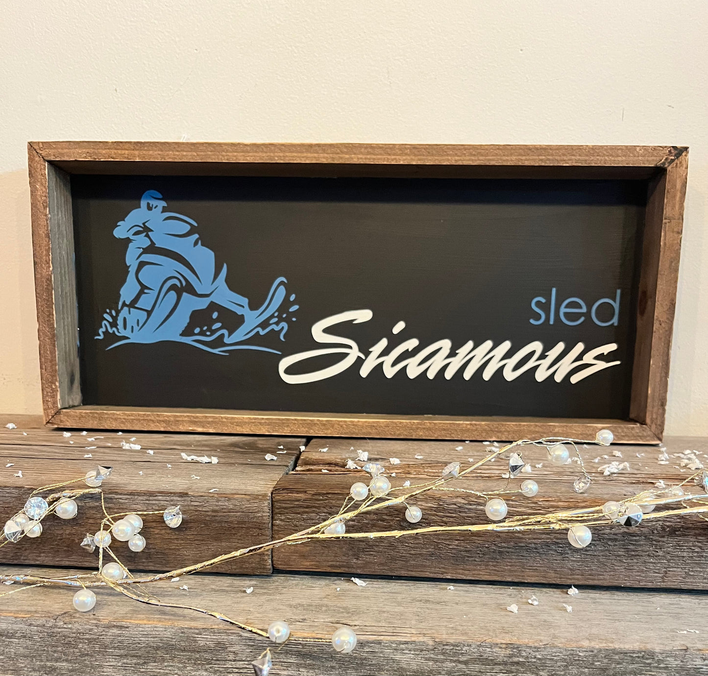 “Sled Sicamous” Custom Wood Sign