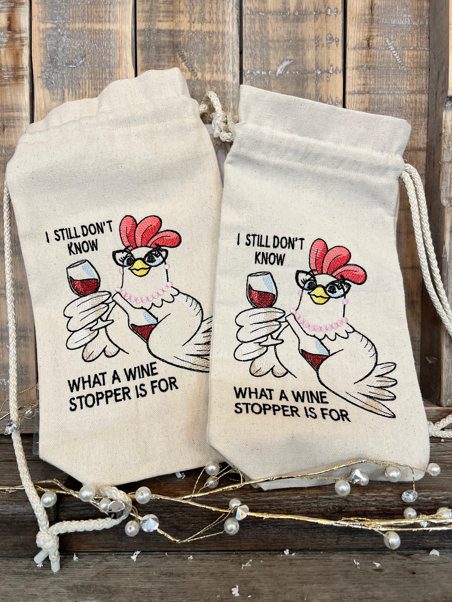 “I Still Don’t Know” Canvas Wine Bag