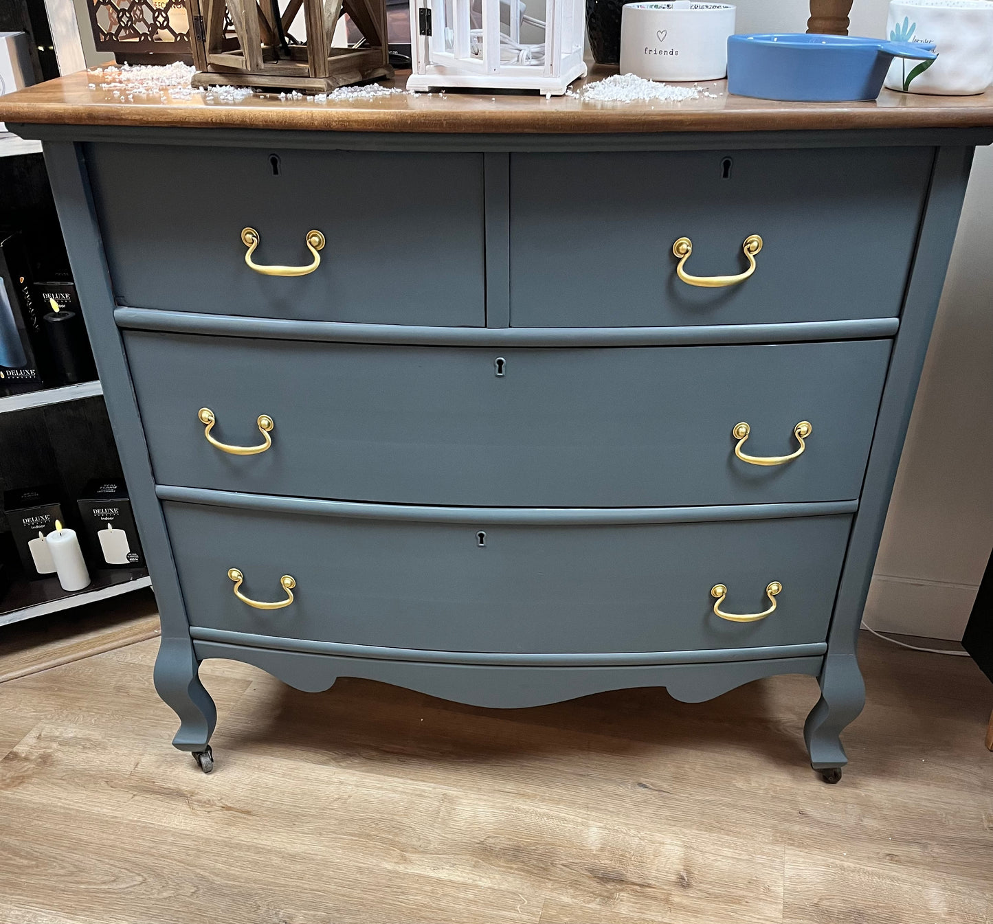Dresser Blue/Gold Handles