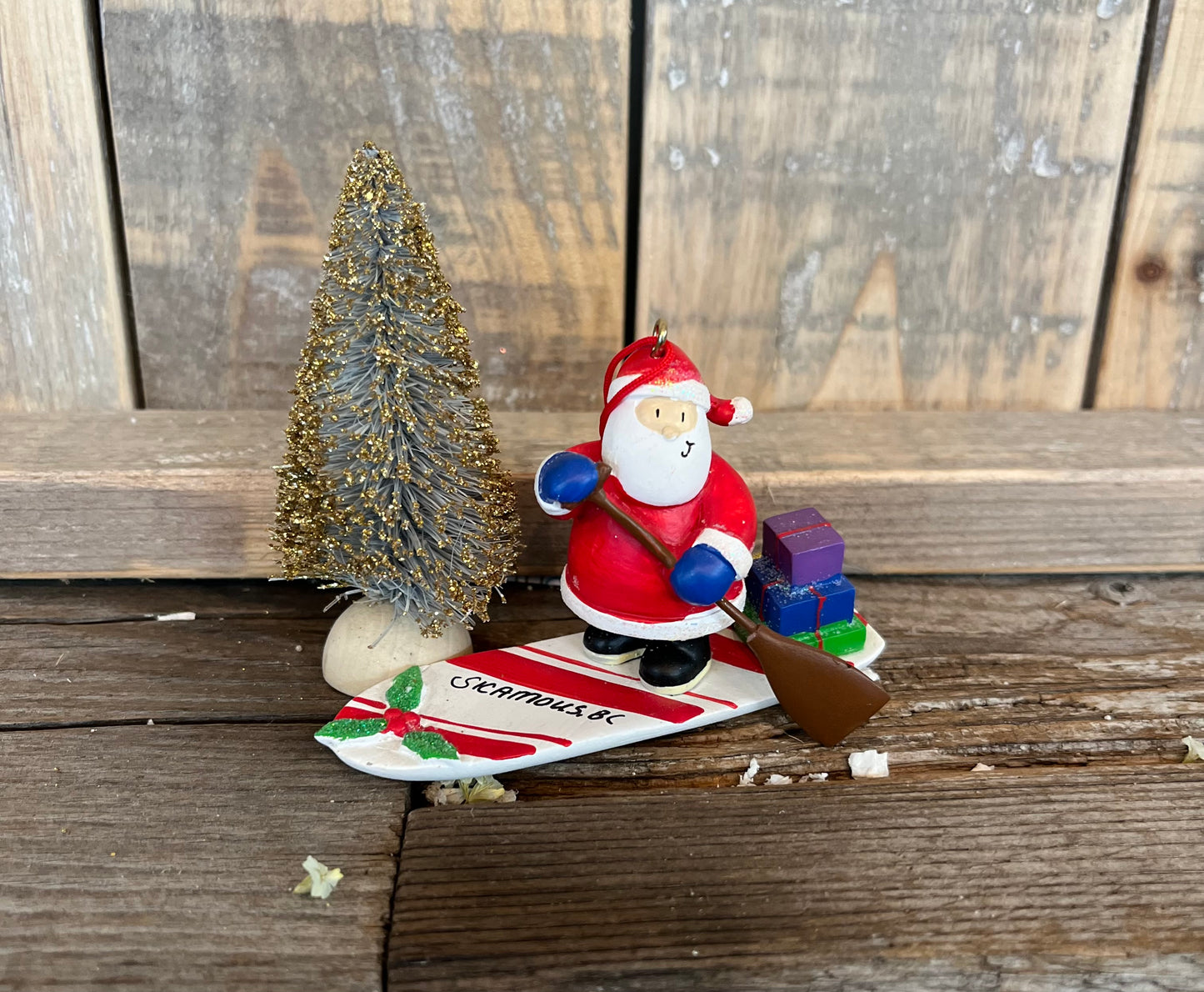 “Paddleboard” Santa Ornament