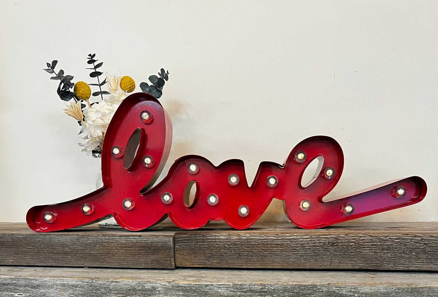 “Love” Light Up Metal Decorative Sign