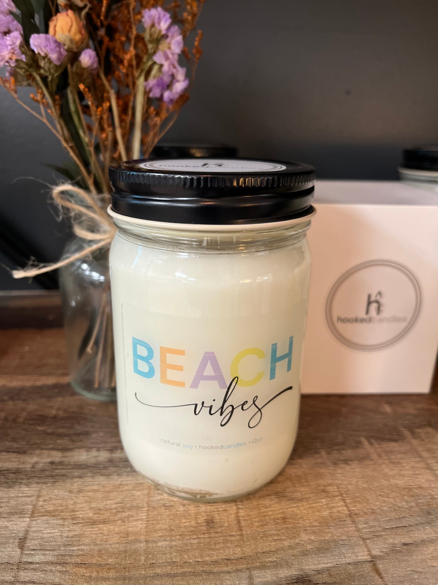 “Beach Vibes” Mason Jar Candle