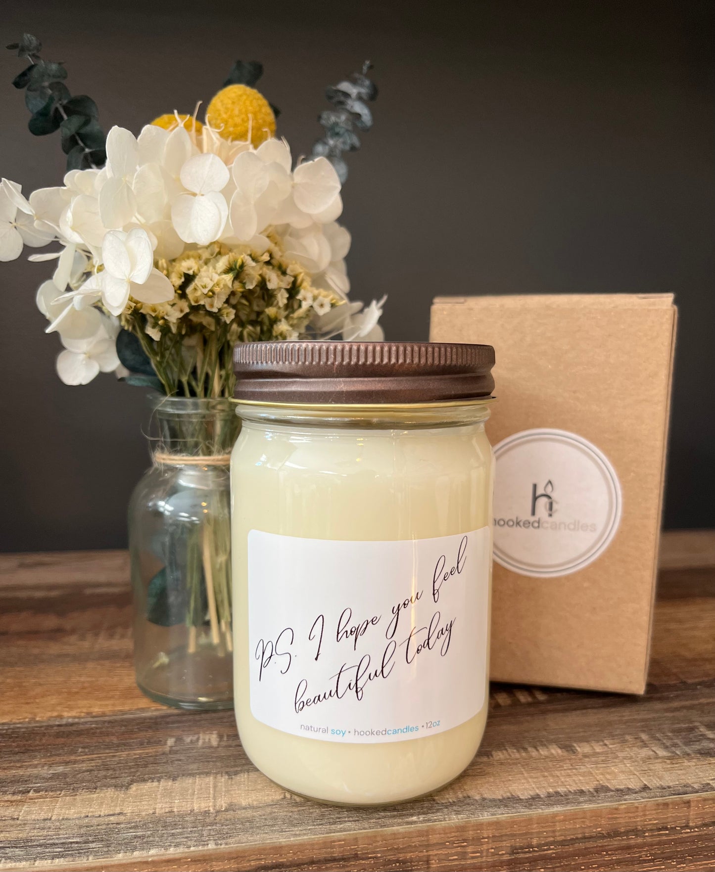 “PS I Love You” Mason Jar Message Candle