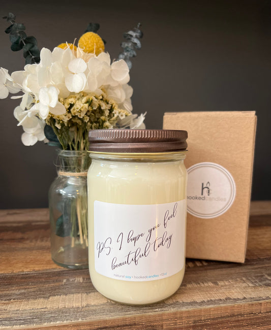 “PS I Love You” Mason Jar Message Candle