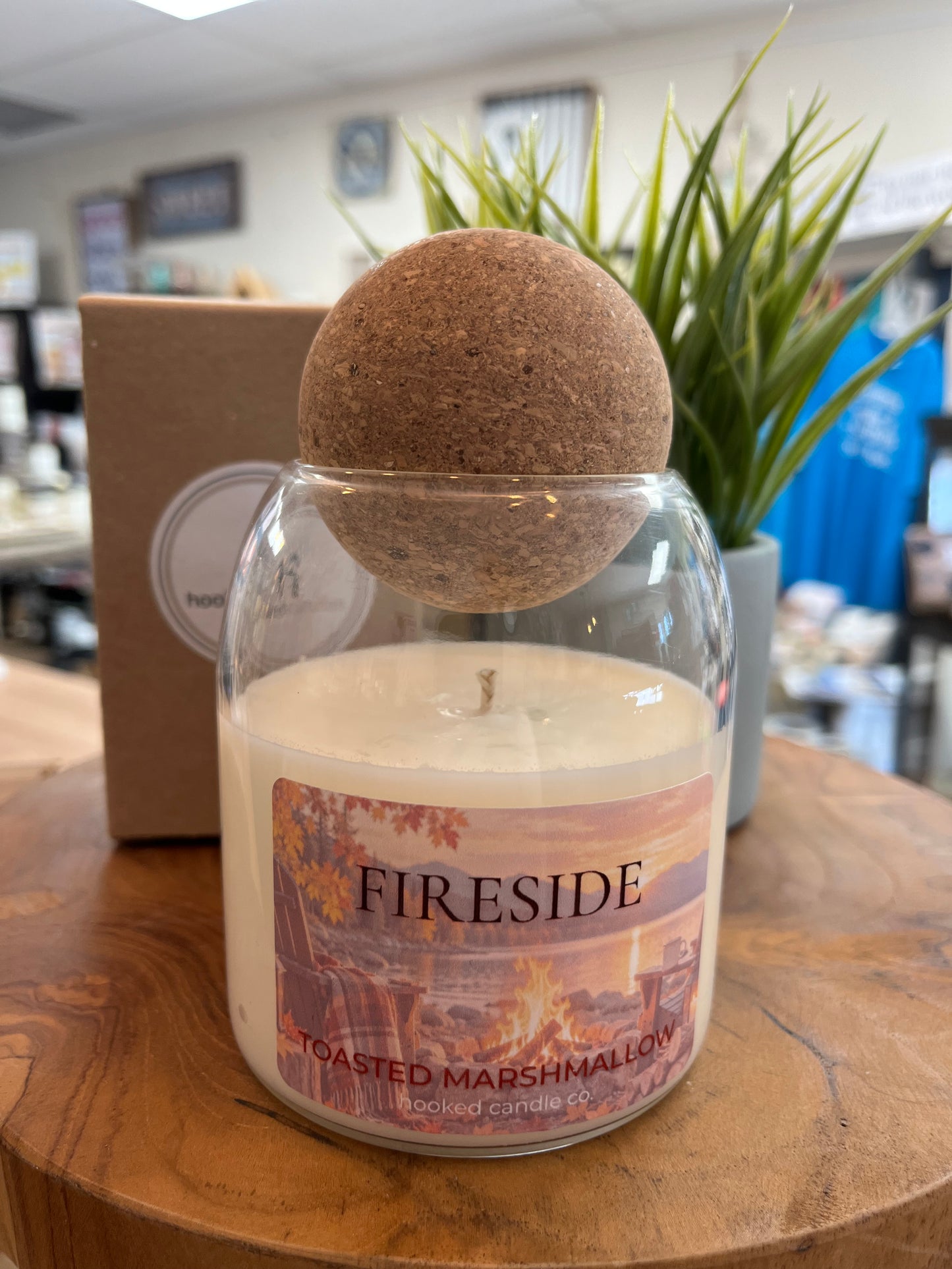 “Fireside” Scented Cork Ball Candle