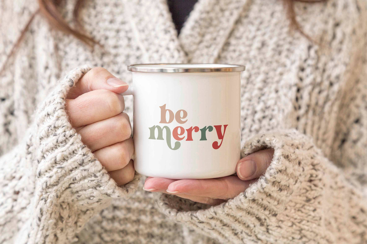 “Be Merry” Enamel Mug