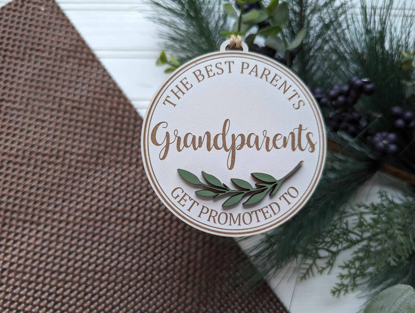 “Grandparents” Laser Cut Wood Ornament