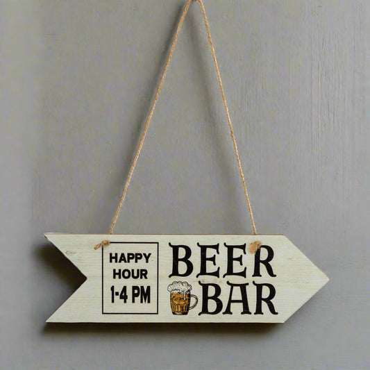 “Beer Bar” Hanging Wooden Sign