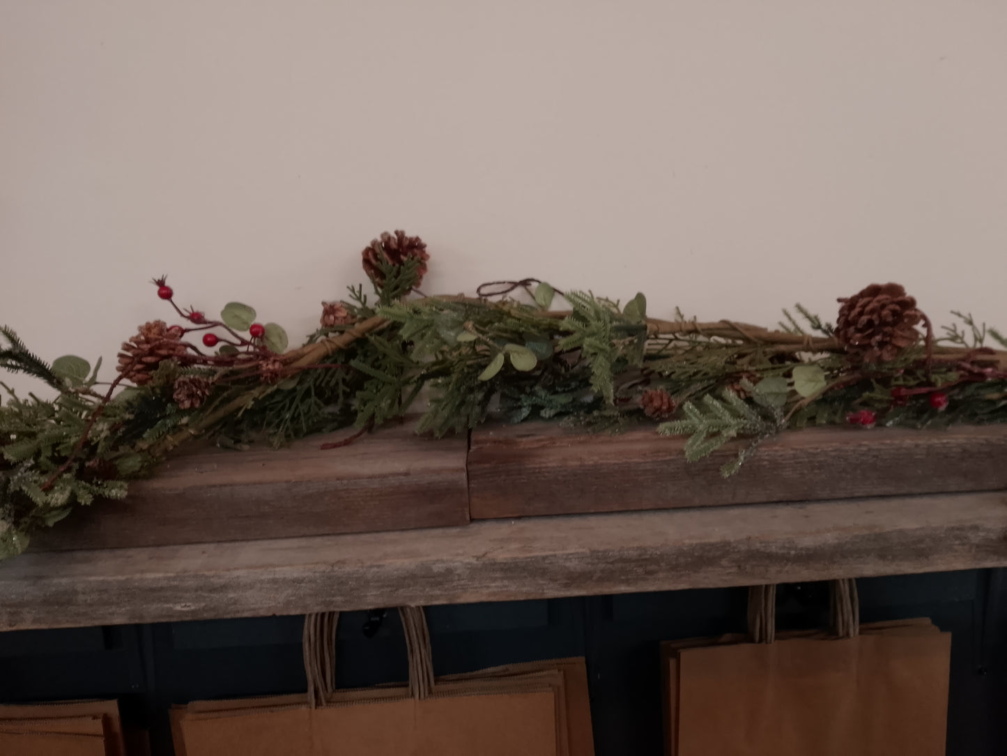 Green Garland with Pine Cones