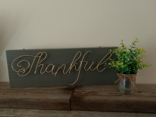 "Thankful" Block Sign