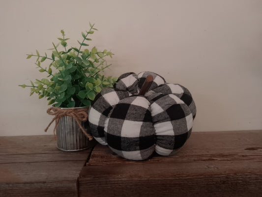 Black & White Plaid Pumpkin