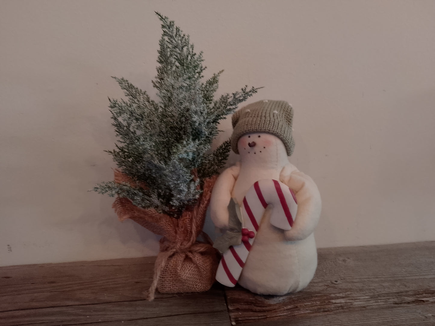 Snowman with Candy Cane (Felt)