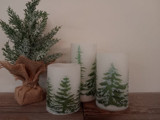 LED Christmas Tree Light Up Candles (Set of 3)