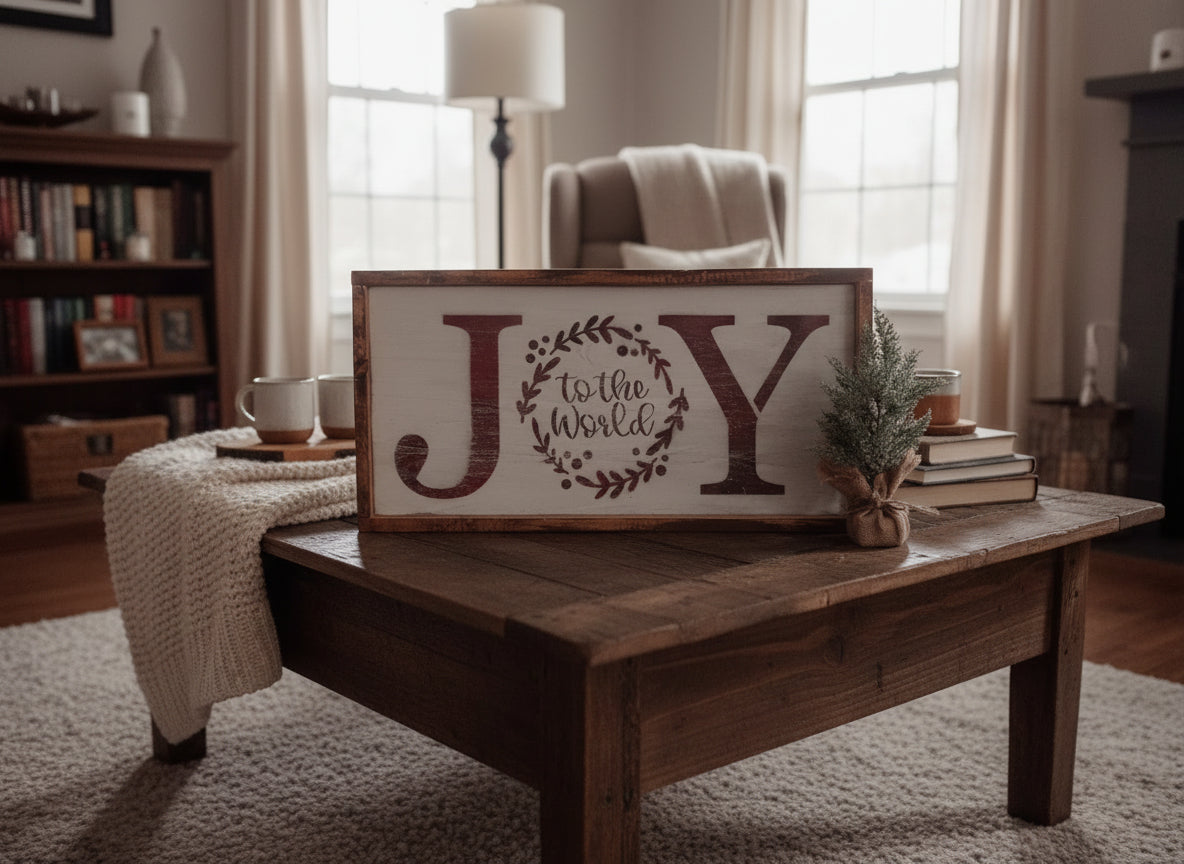 "Joy to the World" Block Wood Sign