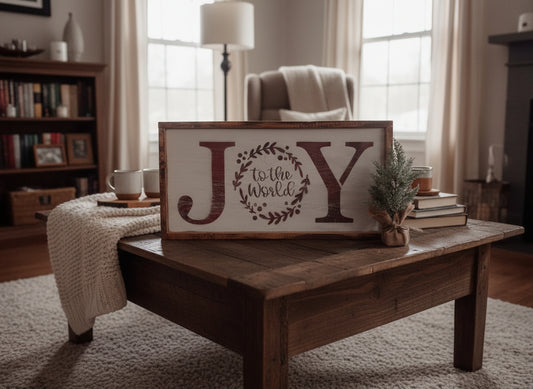 "Joy to the World" Block Wood Sign