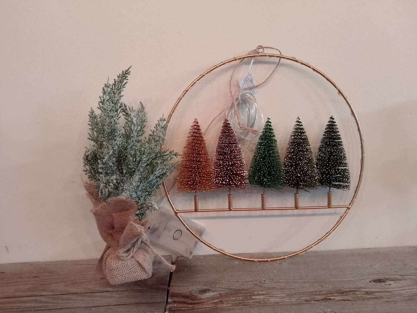 Bottle Brush Ring of Trees Hanging Christmas