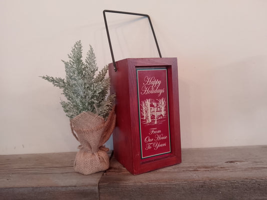 "Happy Holidays" Wooden Wine Bottle Holder