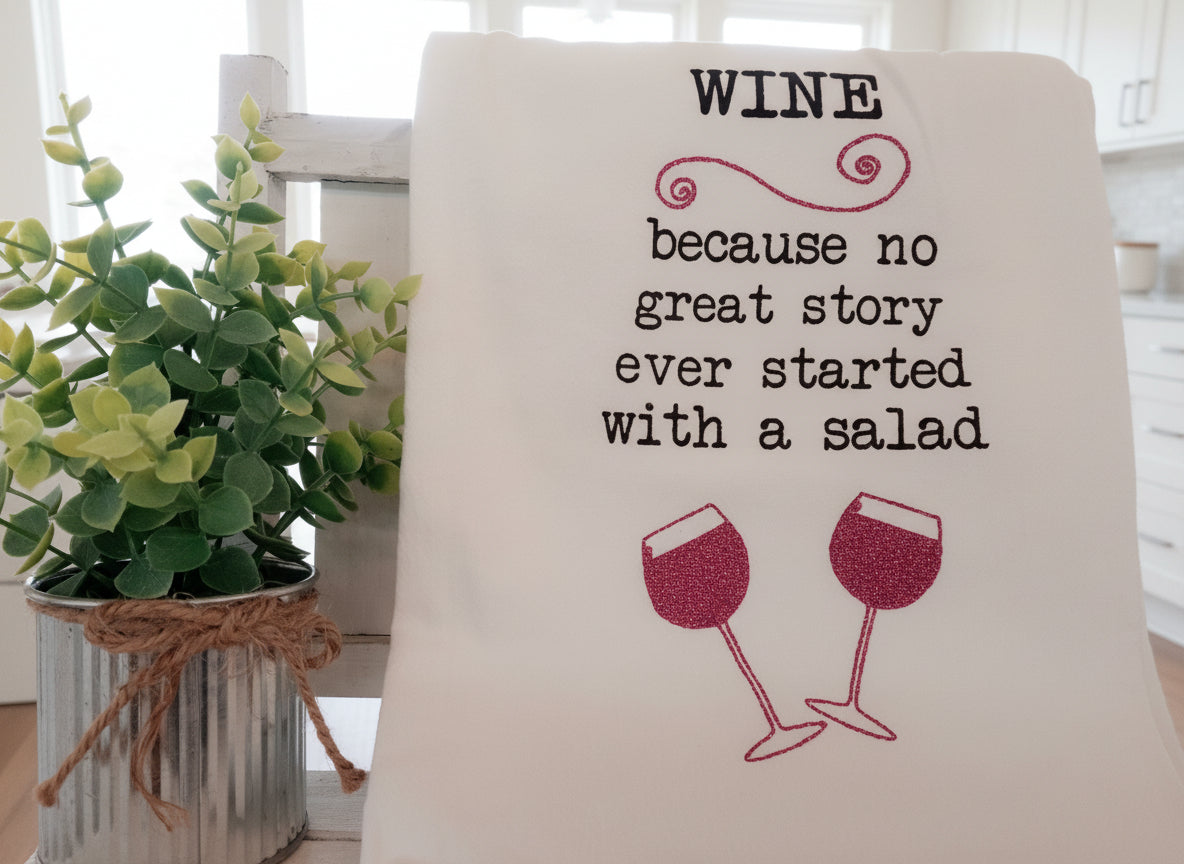 "Wine" Kitchen Tea Towel