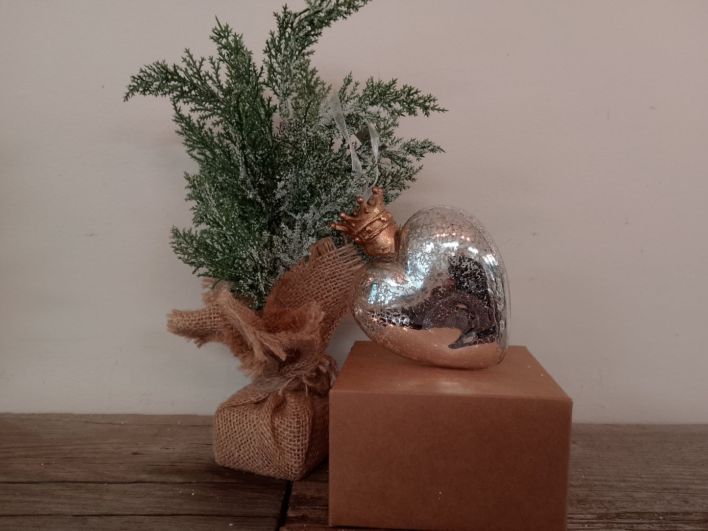 "Gold Heart/Crown" Christmas Ornament