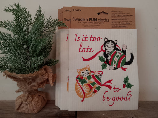 "Is it too late to be good" Swedish Cloths 2-pack