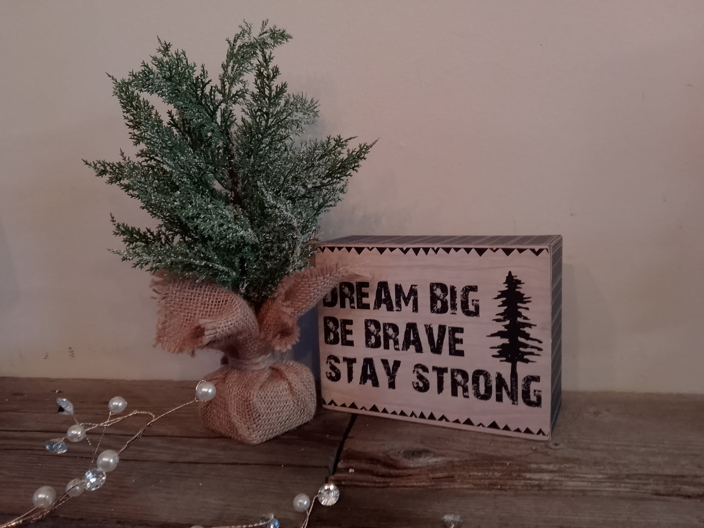 “Dream Big Be Brave” Wood Block Sign