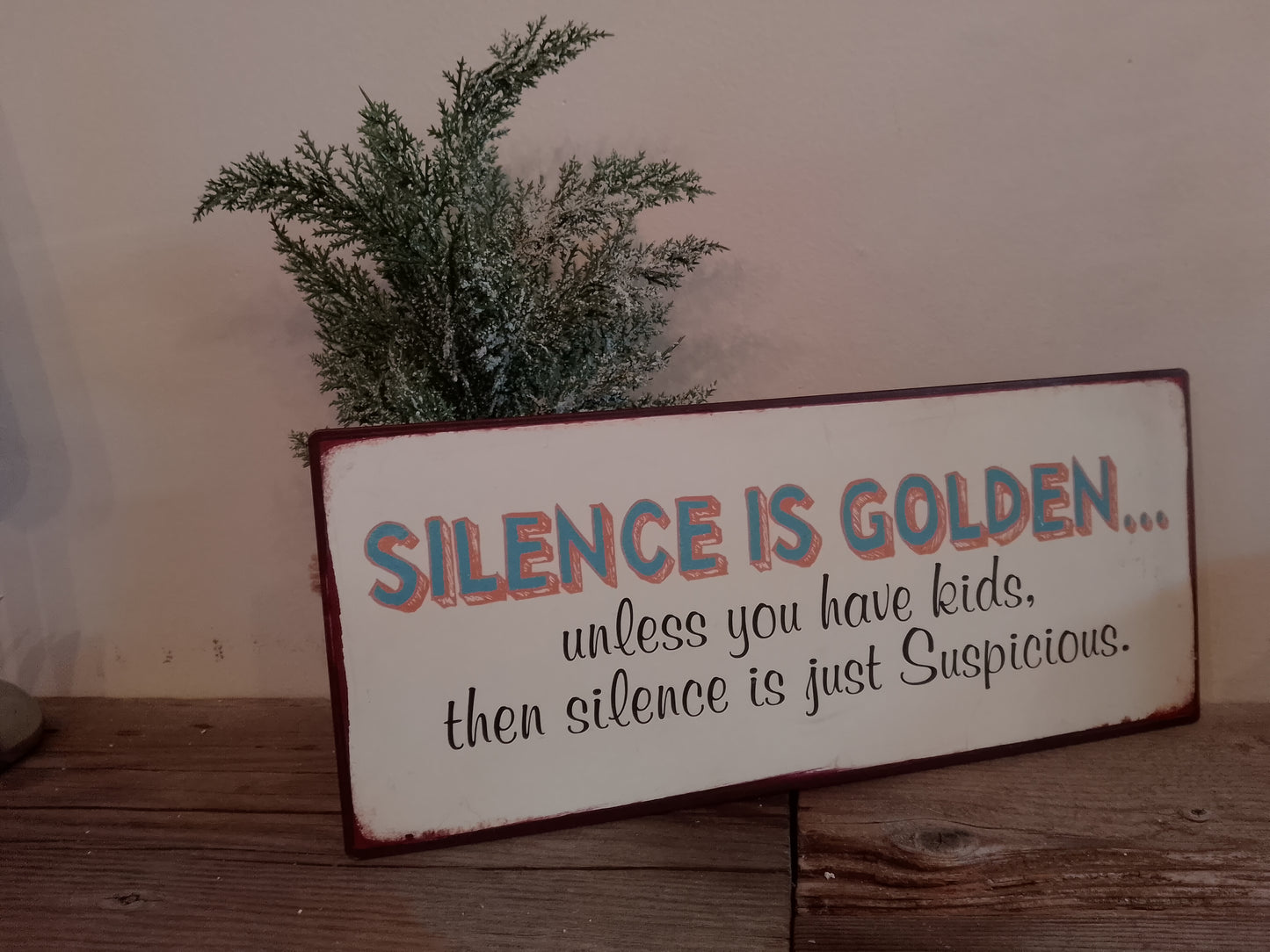 “Silence is Golden” Metal Sign